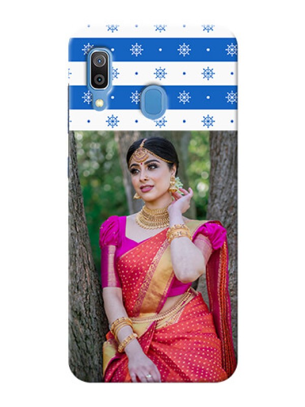 Custom Galaxy A20 custom mobile covers: Snow Pattern Design