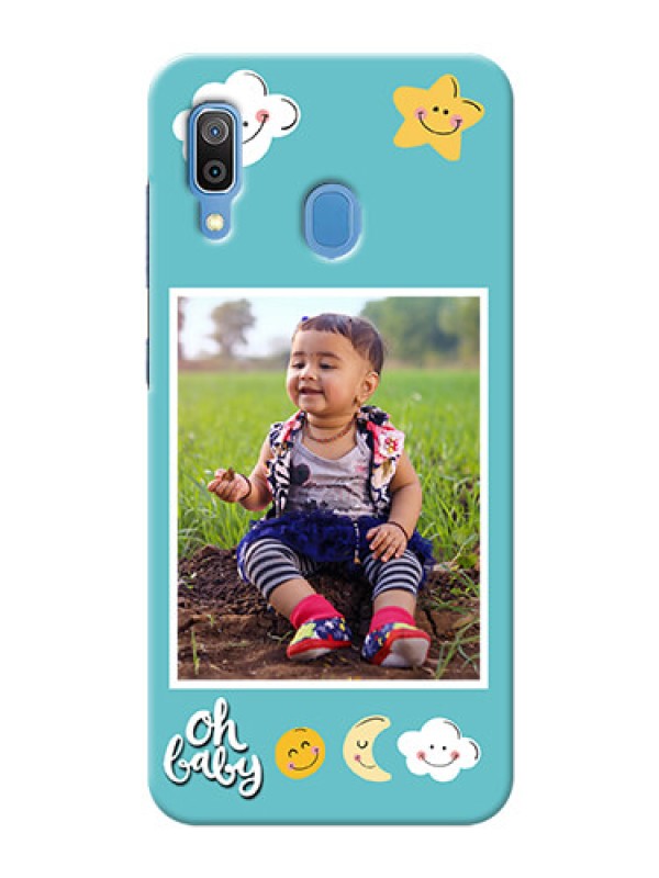Custom Galaxy A20 Personalised Phone Cases: Smiley Kids Stars Design