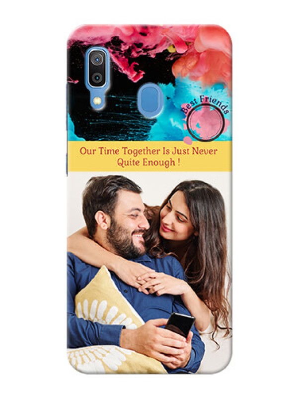 Custom Galaxy A20 Mobile Cases: Quote with Acrylic Painting Design