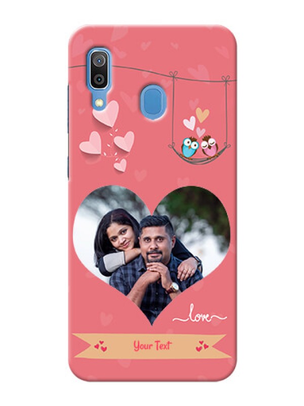 Custom Galaxy A20 custom phone covers: Peach Color Love Design 