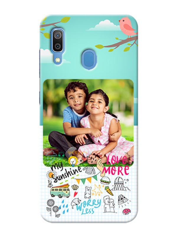 Custom Galaxy A20 phone cases online: Doodle love Design
