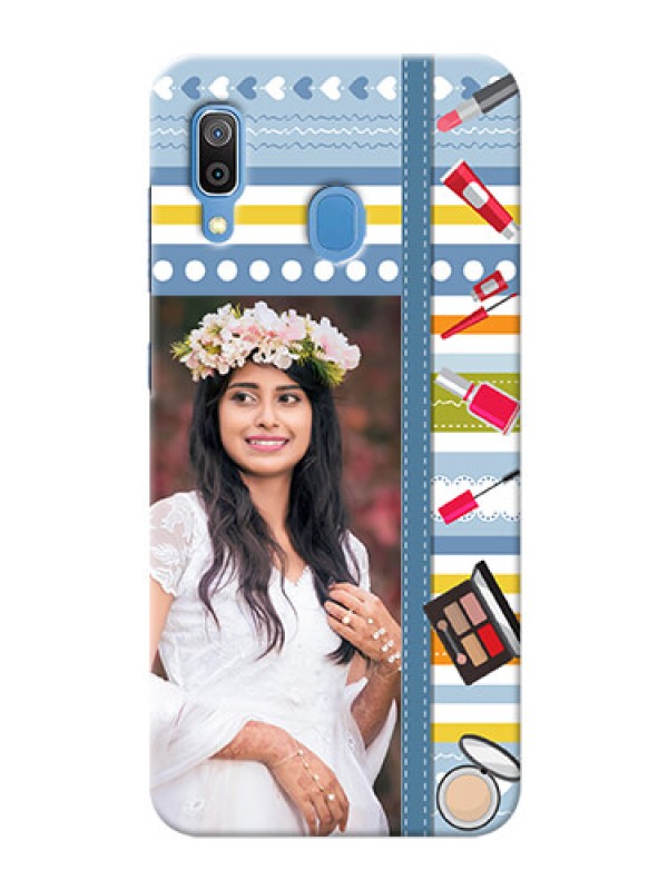 Custom Galaxy A20 Personalized Mobile Cases: Makeup Icons Design