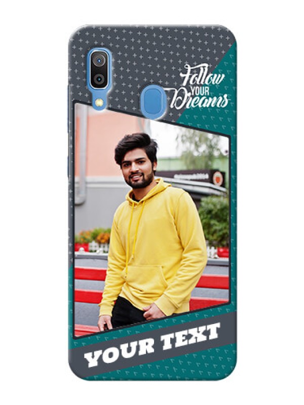 Custom Galaxy A20 Back Covers: Background Pattern Design with Quote