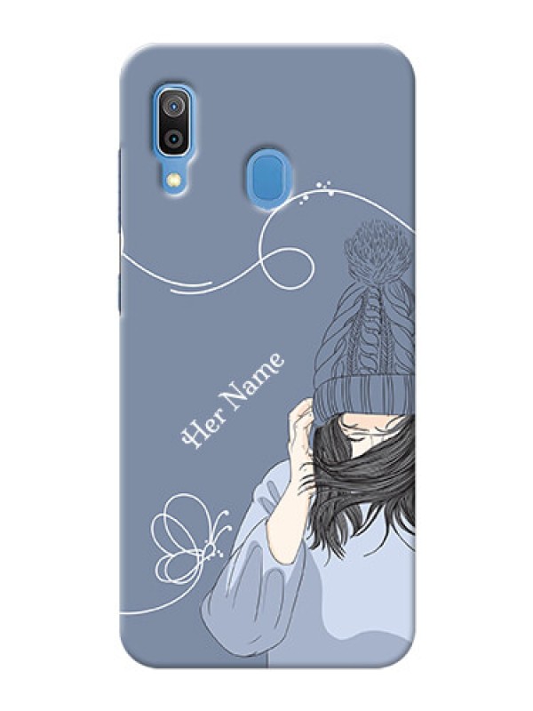 Custom Galaxy A20 Custom Mobile Case with Girl in winter outfit Design