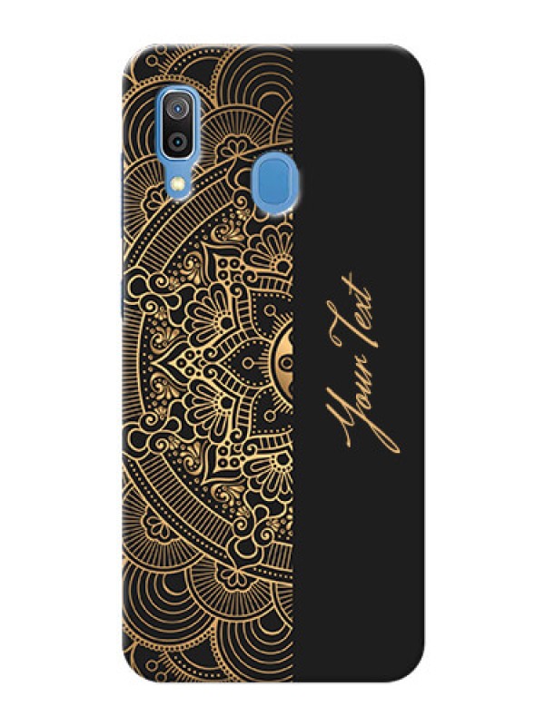 Custom Galaxy A20 Back Covers: Mandala art with custom text Design