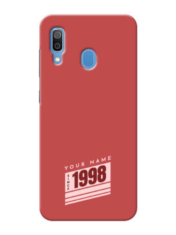 Custom Galaxy A20 Phone Back Covers: Red custom year of birth Design