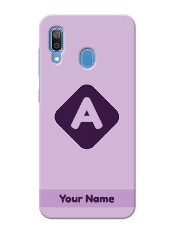 Custom Galaxy A20 Custom Mobile Case with Custom Letter in curved badge  Design
