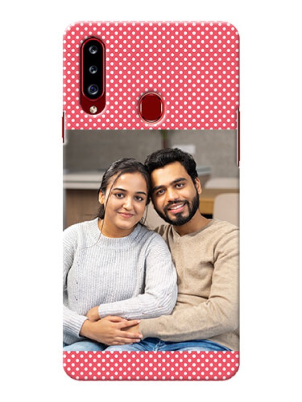 Custom Galaxy A20s Custom Mobile Case with White Dotted Design
