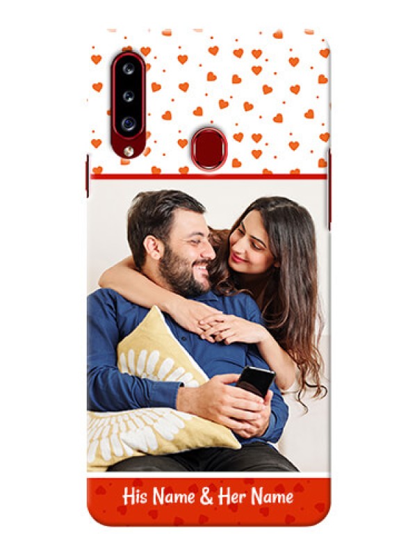 Custom Galaxy A20s Phone Back Covers: Orange Love Symbol Design