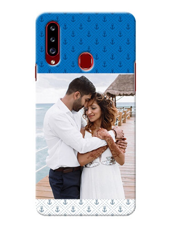 Custom Galaxy A20s Mobile Phone Covers: Blue Anchors Design