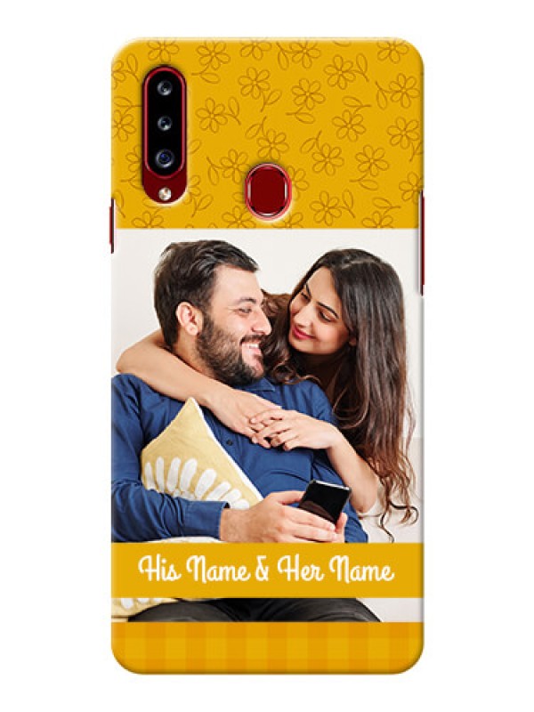 Custom Galaxy A20s mobile phone covers: Yellow Floral Design
