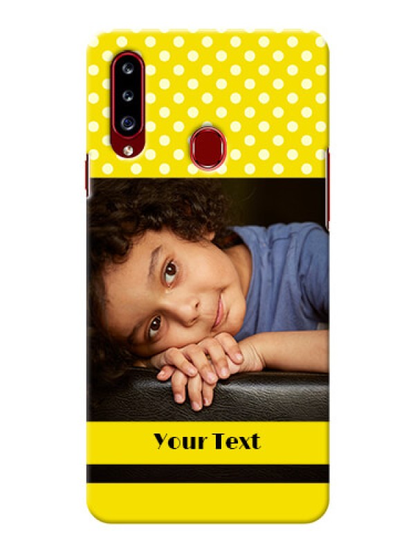 Custom Galaxy A20s Custom Mobile Covers: Bright Yellow Case Design