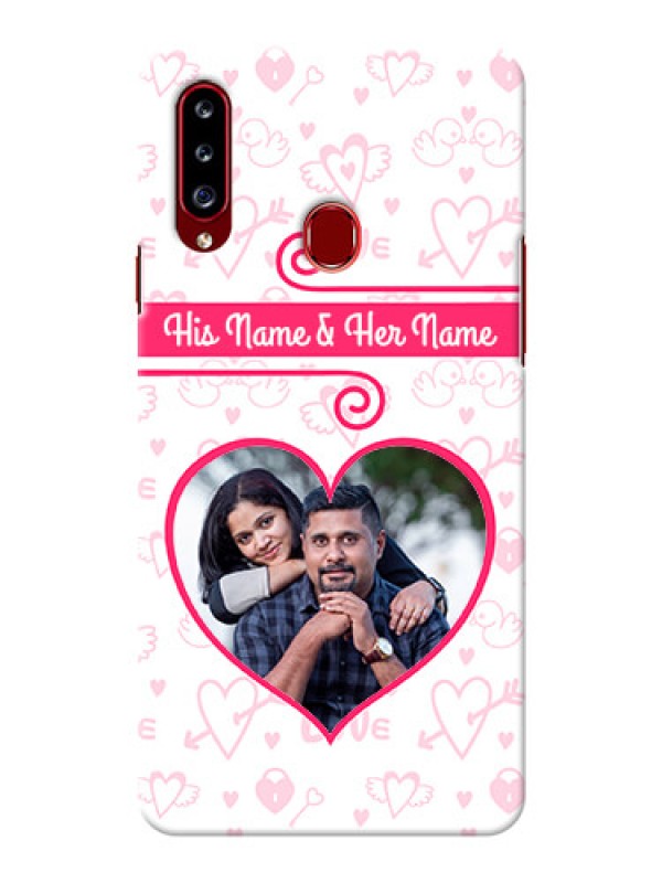 Custom Galaxy A20s Personalized Phone Cases: Heart Shape Love Design