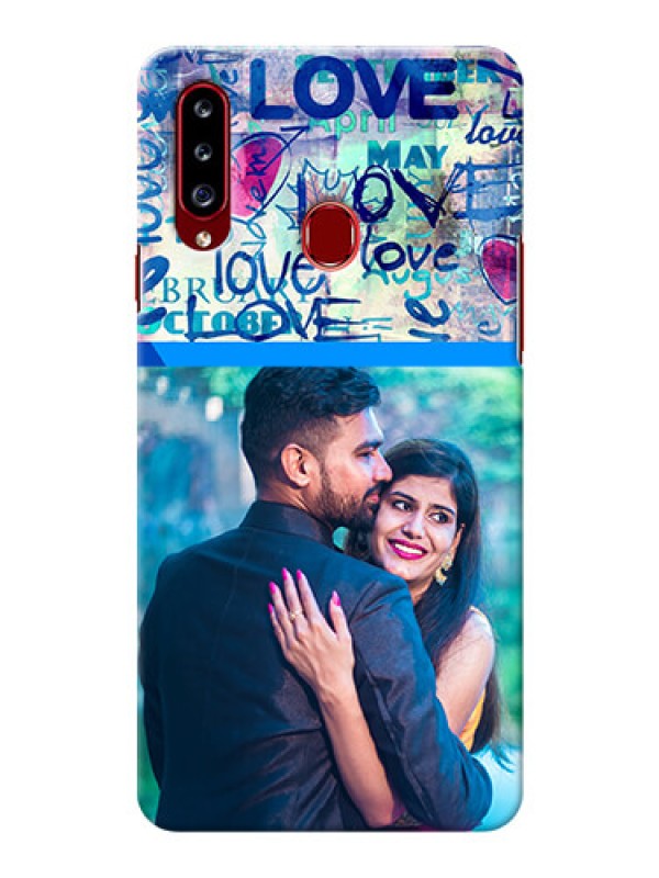 Custom Galaxy A20s Mobile Covers Online: Colorful Love Design
