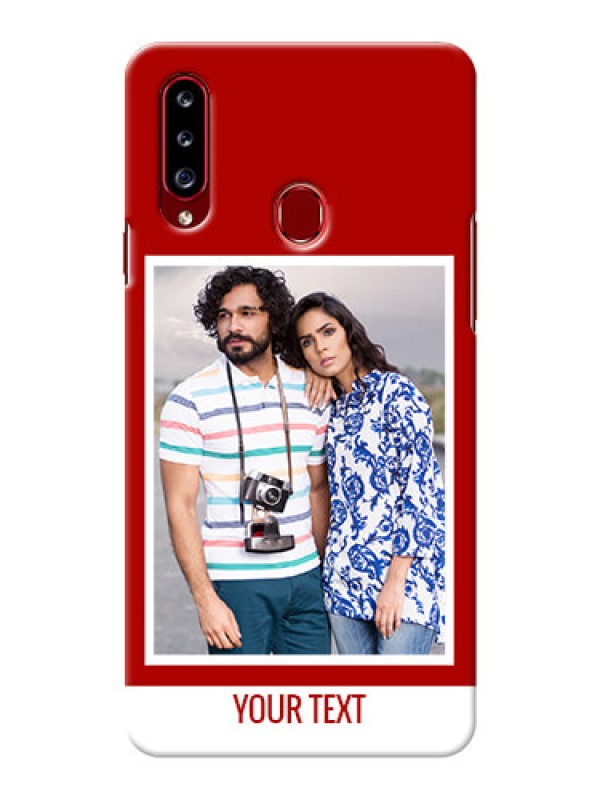 Custom Galaxy A20s mobile phone covers: Simple Red Color Design