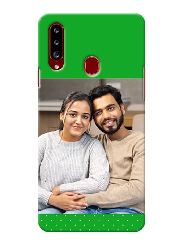 Custom Galaxy A20s Personalised mobile covers: Green Pattern Design