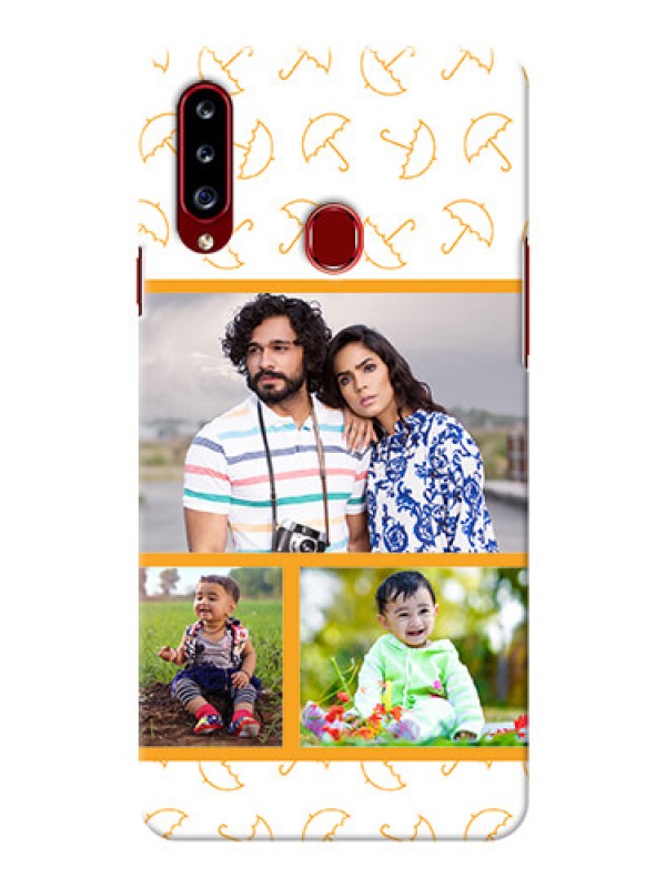Custom Galaxy A20s Personalised Phone Cases: Yellow Pattern Design