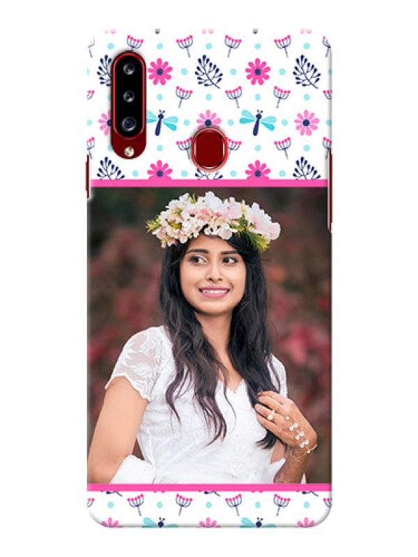 Custom Galaxy A20s Mobile Covers: Colorful Flower Design