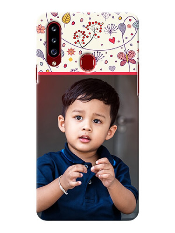Custom Galaxy A20s phone back covers: Premium Floral Design