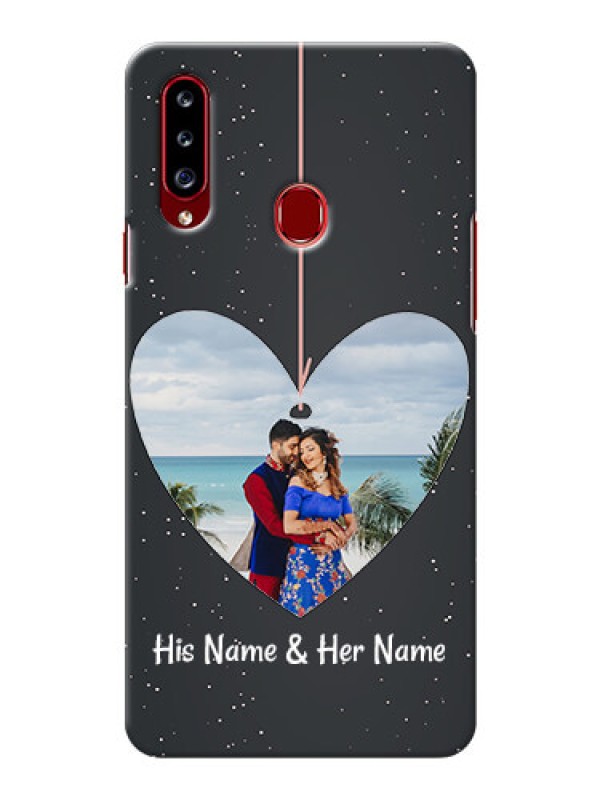 Custom Galaxy A20s custom phone cases: Hanging Heart Design