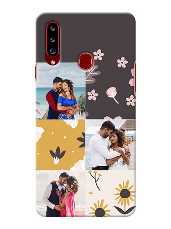 Custom Galaxy A20s phone cases online: 3 Images with Floral Design