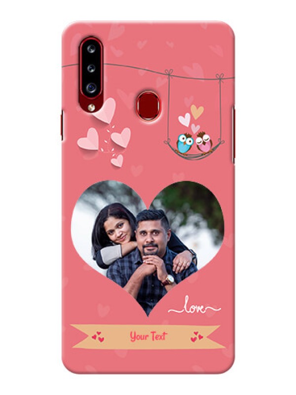 Custom Galaxy A20s custom phone covers: Peach Color Love Design 