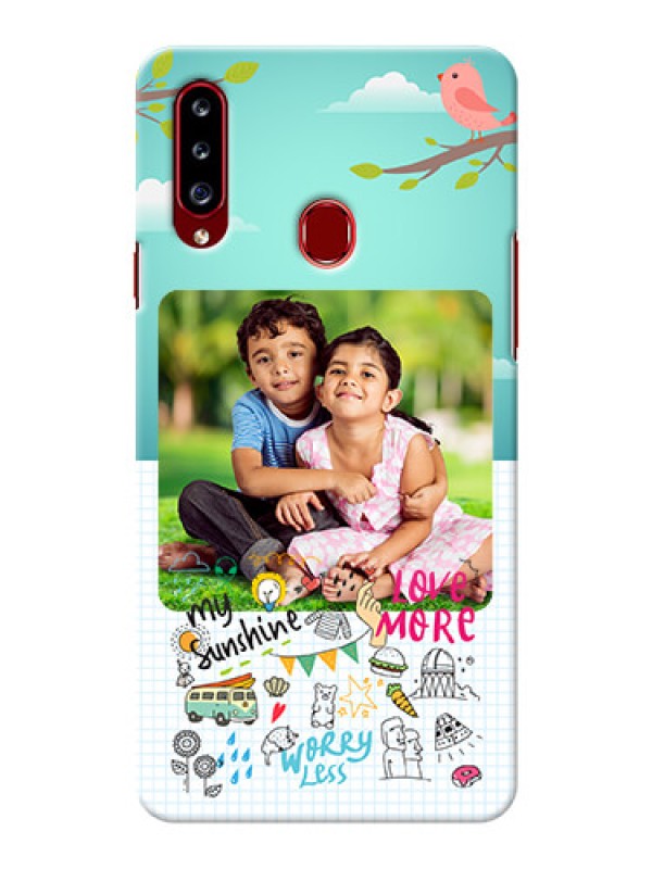 Custom Galaxy A20s phone cases online: Doodle love Design