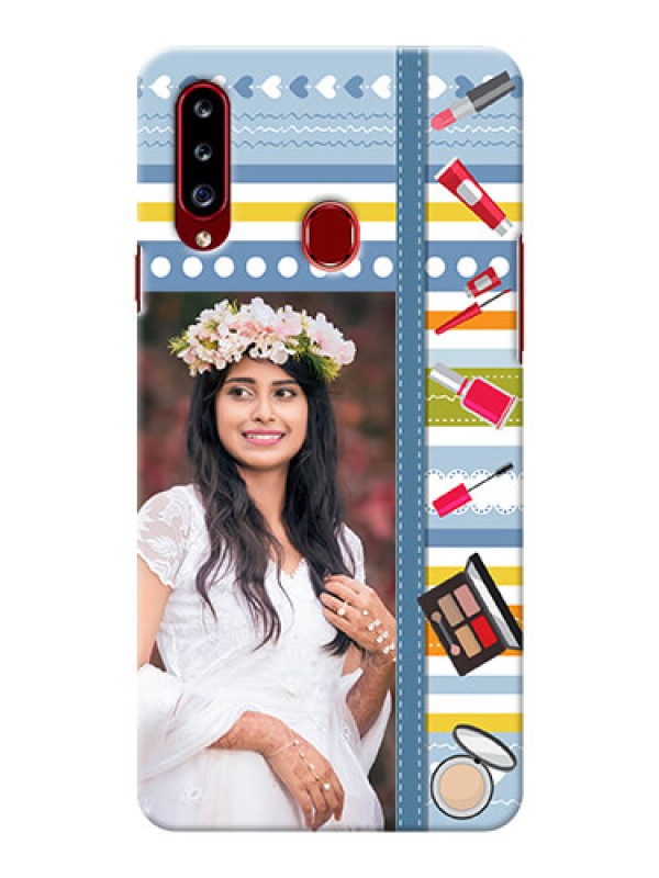 Custom Galaxy A20s Personalized Mobile Cases: Makeup Icons Design