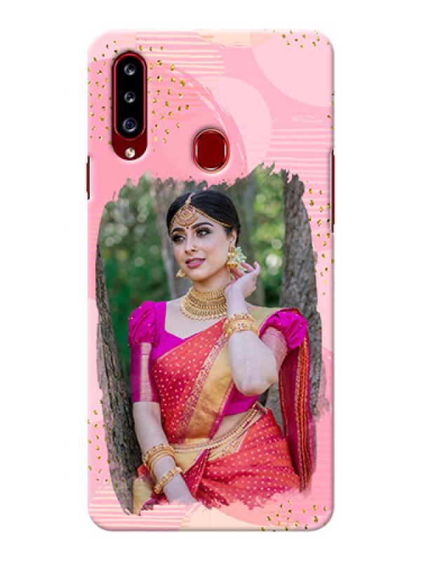 Custom Galaxy A20s Phone Covers for Girls: Gold Glitter Splash Design