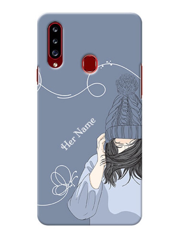 Custom Galaxy A20S Custom Mobile Case with Girl in winter outfit Design