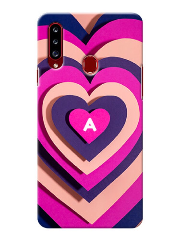 Custom Galaxy A20S Custom Mobile Case with Cute Heart Pattern Design