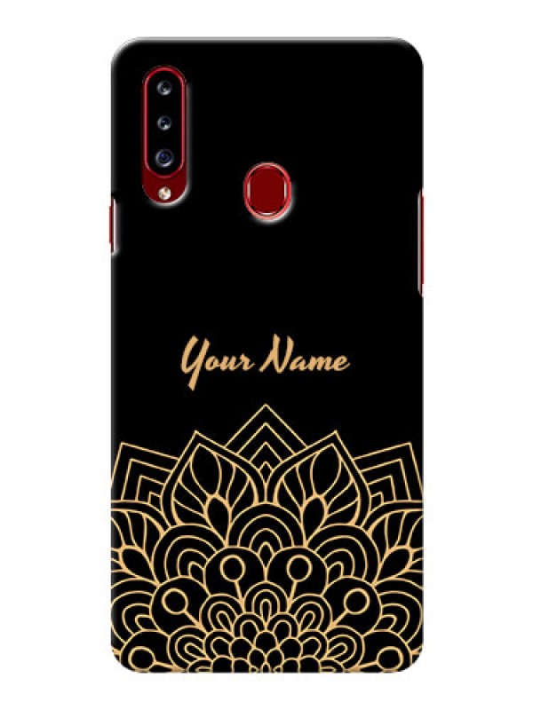 Custom Galaxy A20S Back Covers: Golden mandala Design