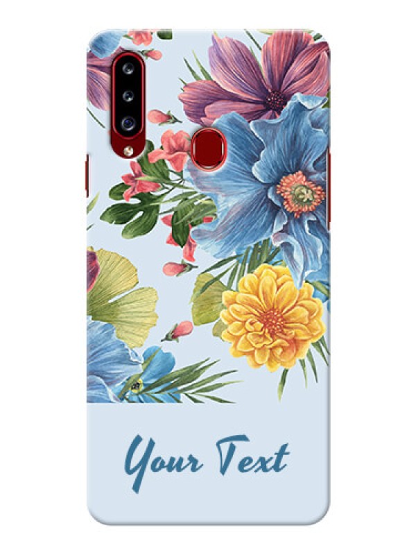 Custom Galaxy A20S Custom Phone Cases: Stunning Watercolored Flowers Painting Design