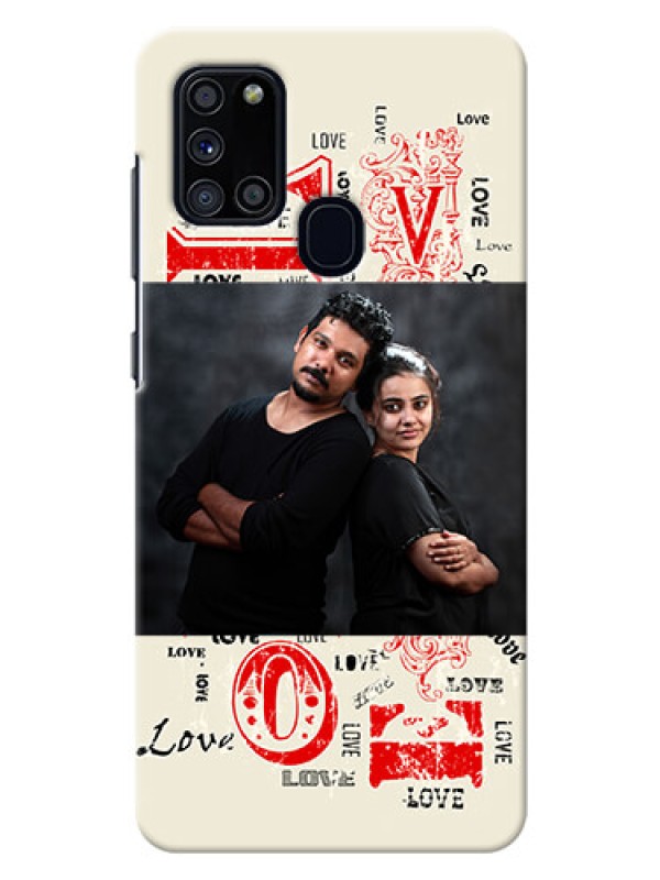 Custom Galaxy A21s mobile cases online: Trendy Love Design Case