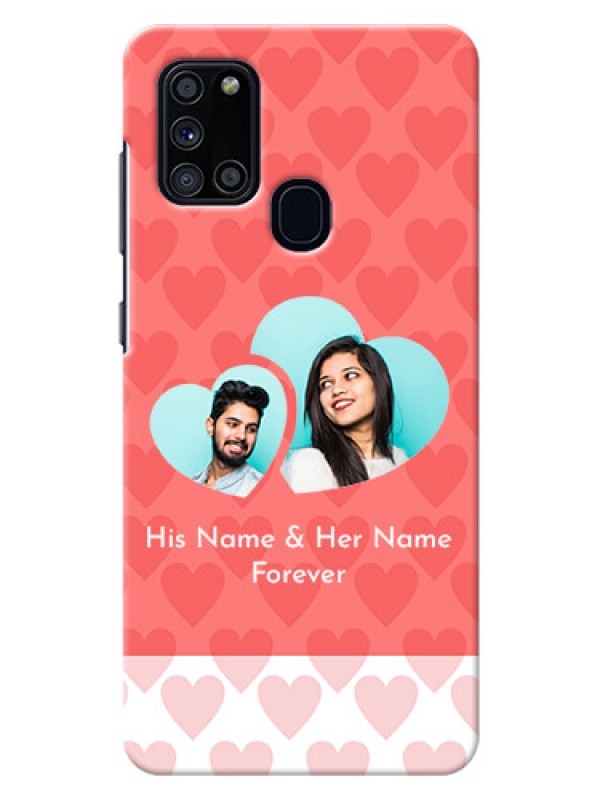 Custom Galaxy A21s personalized phone covers: Couple Pic Upload Design