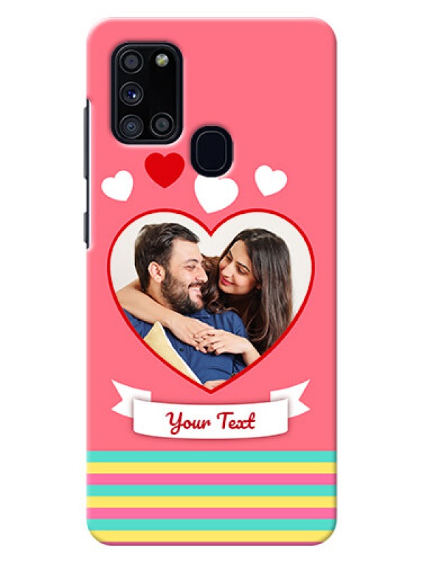 Custom Galaxy A21s Personalised mobile covers: Love Doodle Design