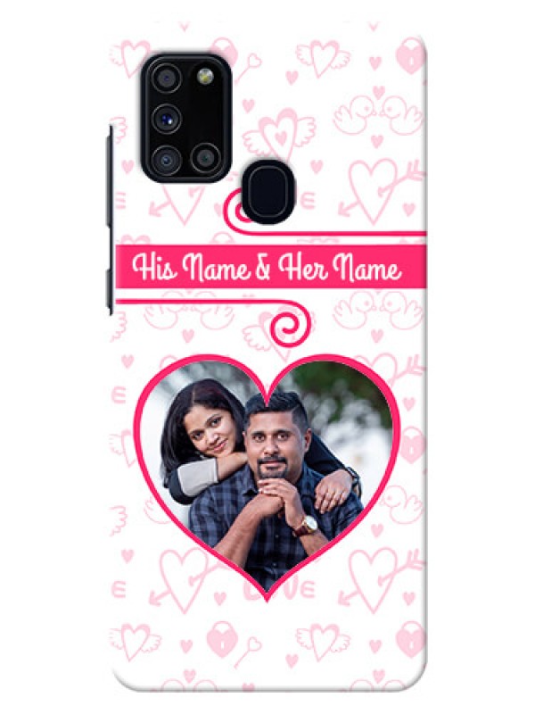 Custom Galaxy A21s Personalized Phone Cases: Heart Shape Love Design