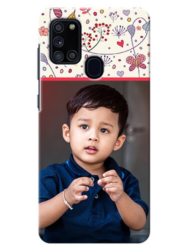 Custom Galaxy A21s phone back covers: Premium Floral Design