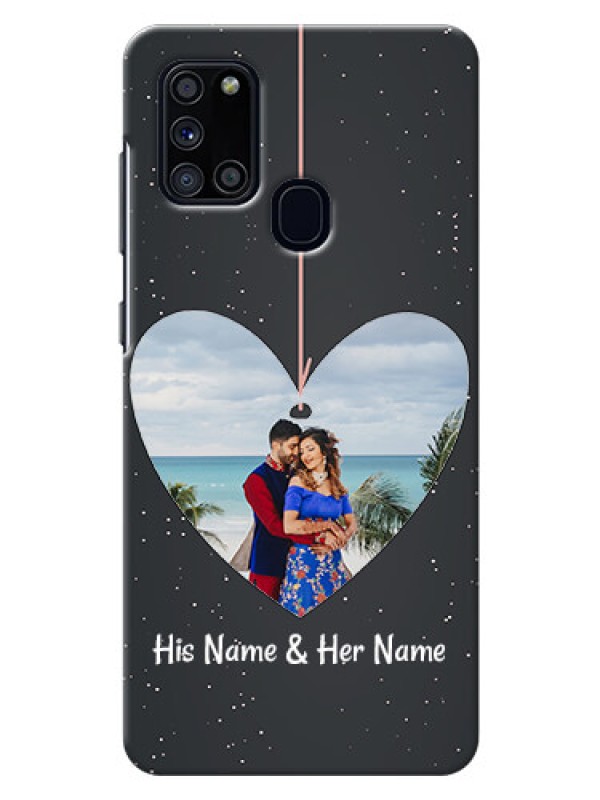 Custom Galaxy A21s custom phone cases: Hanging Heart Design