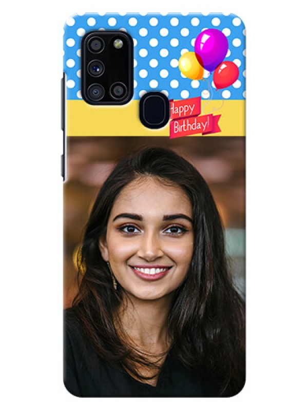 Custom Galaxy A21s custom mobile back covers: Happy Birthday Design