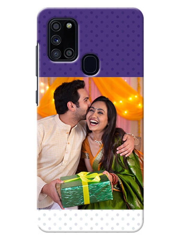 Custom Galaxy A21s mobile phone cases: Violet Pattern Design