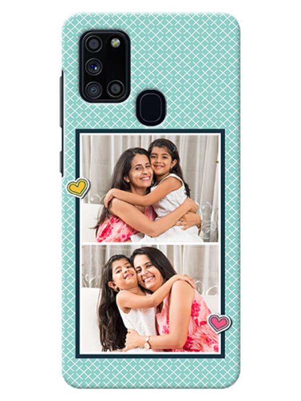 Custom Galaxy A21s Custom Phone Cases: 2 Image Holder with Pattern Design
