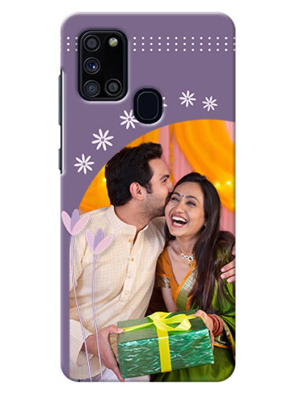 Custom Galaxy A21s Phone covers for girls: lavender flowers design 