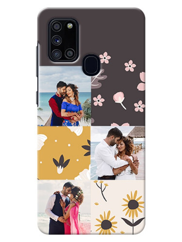 Custom Galaxy A21s phone cases online: 3 Images with Floral Design