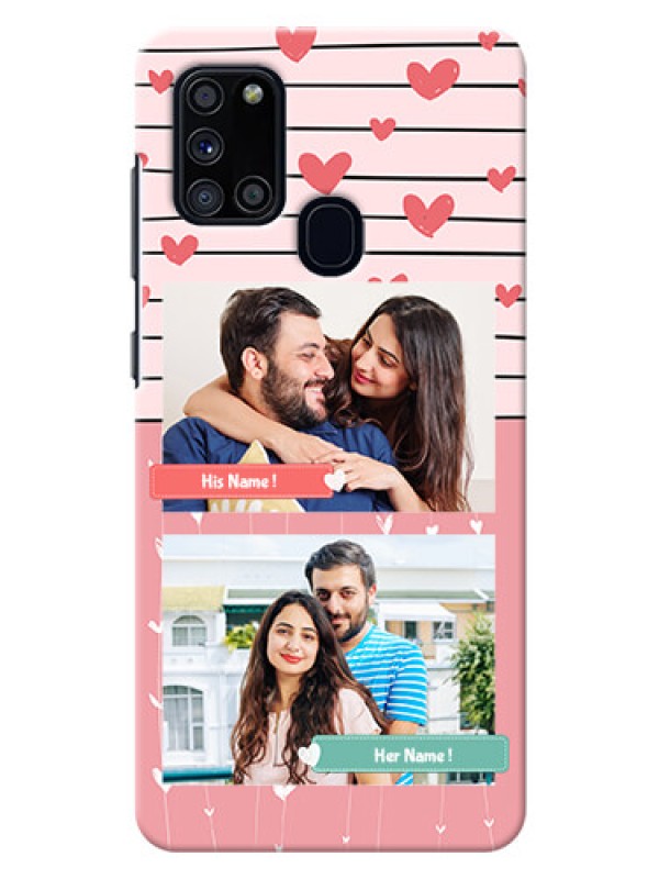 Custom Galaxy A21s custom mobile covers: Photo with Heart Design