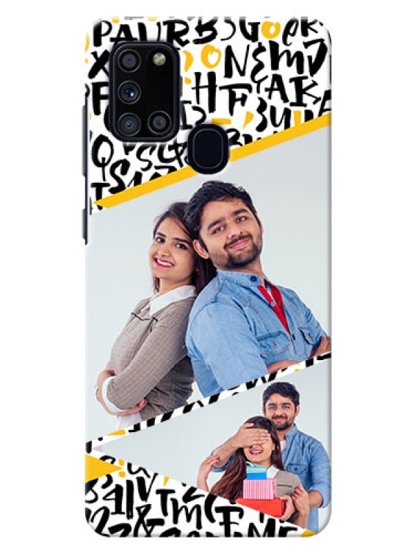 Custom Galaxy A21s Phone Back Covers: Letters Pattern Design