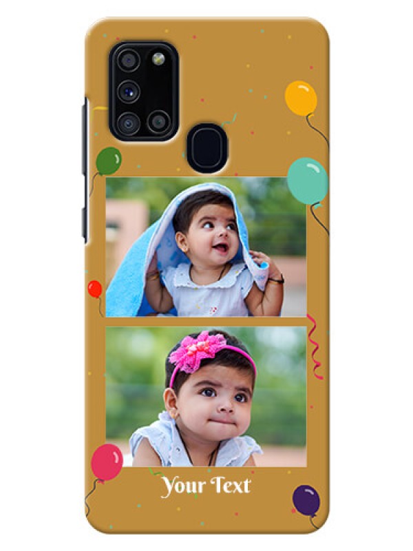 Custom Galaxy A21s Phone Covers: Image Holder with Birthday Celebrations Design