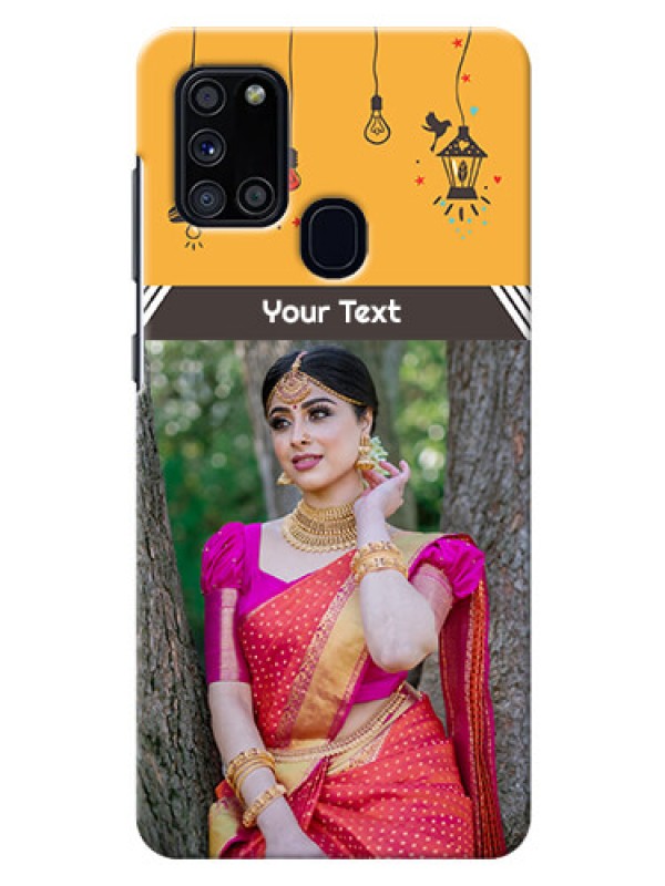 Custom Galaxy A21s custom back covers with Family Picture and Icons 