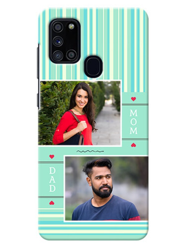 Custom Galaxy A21s custom mobile phone covers: Mom & Dad Pic Design