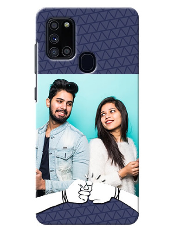 Custom Galaxy A21s Mobile Covers Online with Best Friends Design  